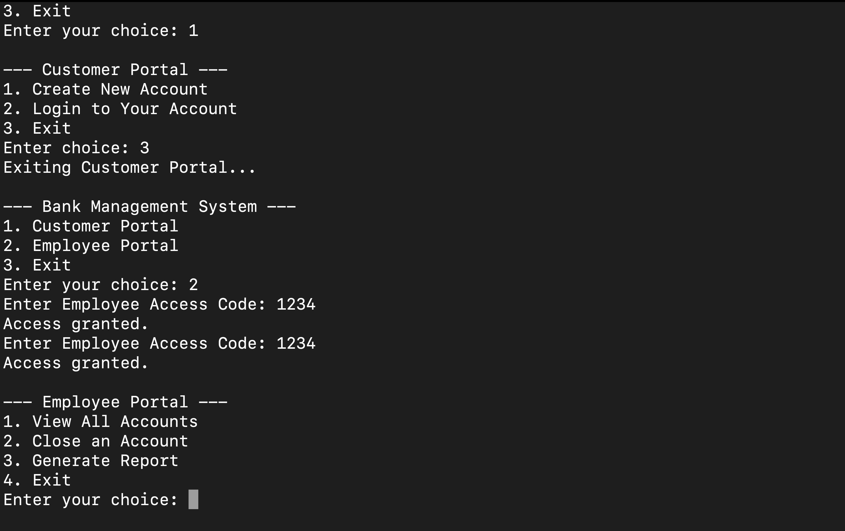 Bank Management System
